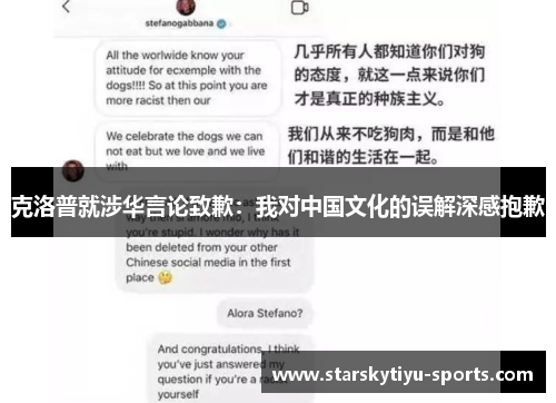 克洛普就涉华言论致歉：我对中国文化的误解深感抱歉